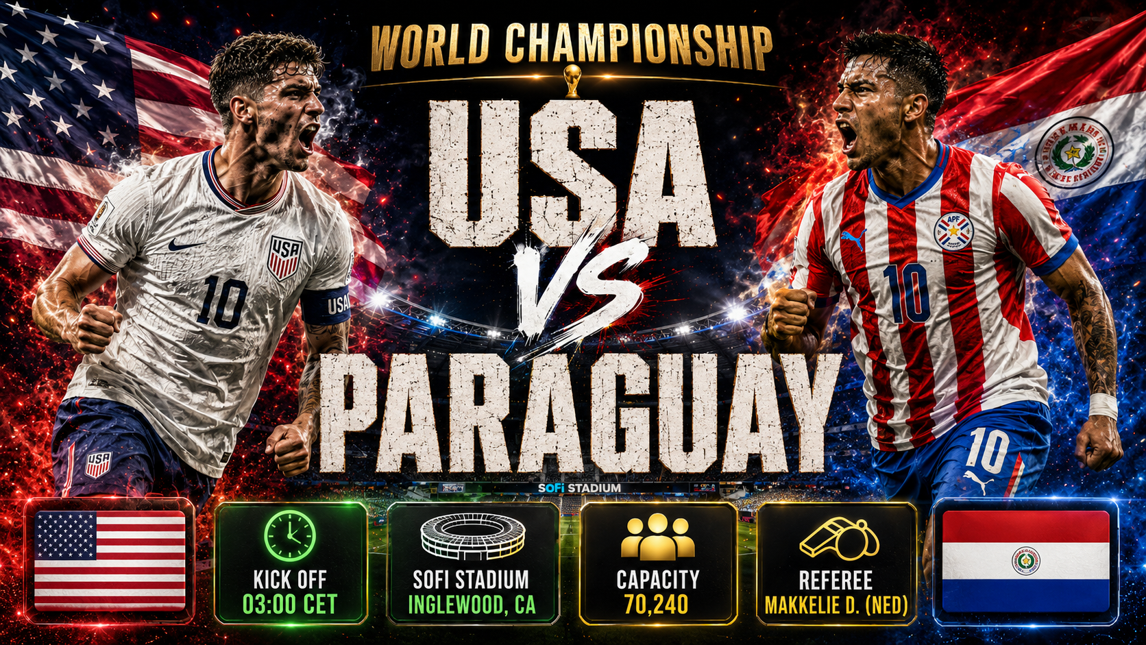 USA - Paraguay : Los Angeles pressure cooker to test host ambitions against impenetrable South American wall